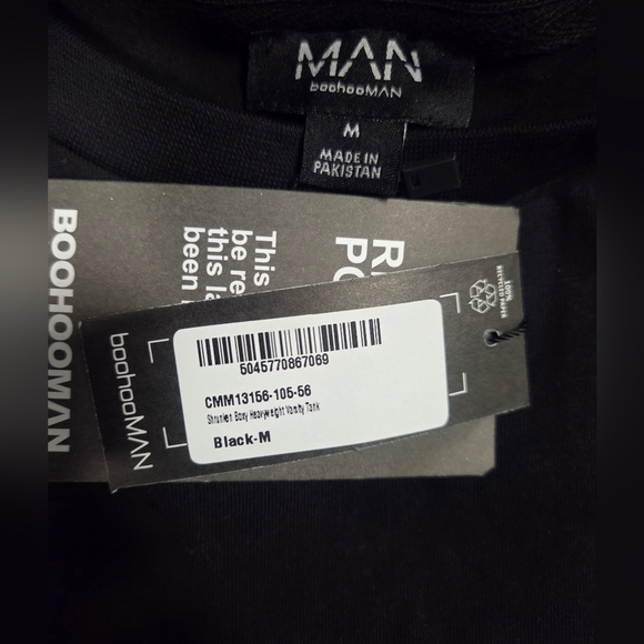 NWT BoohooMan Shrunken Boxy Heavyweight Varsity Tank, Size M - Picture 6 of 6